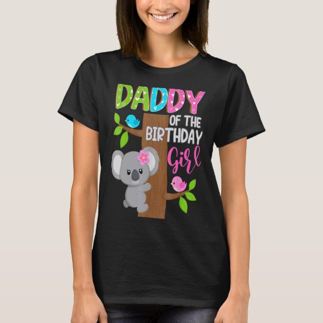 Pappa till födelsedagen Koala Girl Matching Family T Shirt (Framsida)