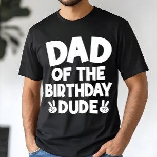 Pappa till födelsedags killen avslappnad rolig föd t shirt