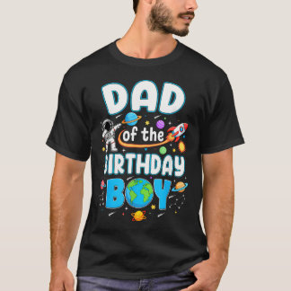 Pappa till födelsedags-pojken astronaut familjen r t shirt