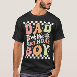 Pappa till födelsedags pojken Retro familj Groovy T Shirt