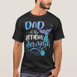 Pappa till födelsedagsfirande sjöjungfru familjema t shirt