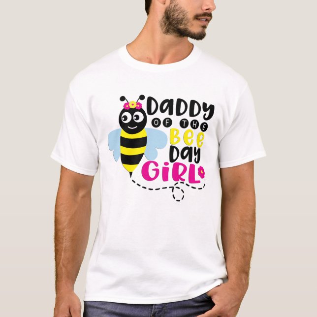 Pappa till födelsedagsflickan Bee T Shirt (Framsida)