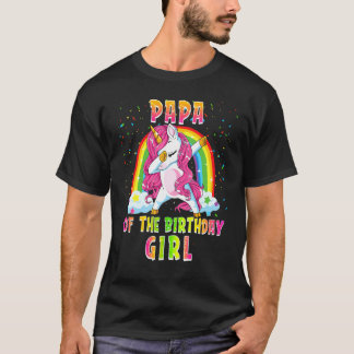 Pappa till födelsedagsflickan Dabbing Enhörning Ma T Shirt