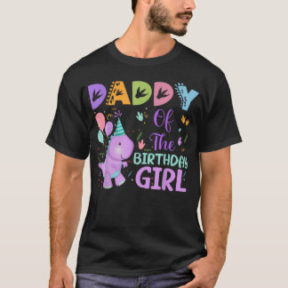 Pappa till födelsedagsflickan Dinosaurie Saurus Re T Shirt