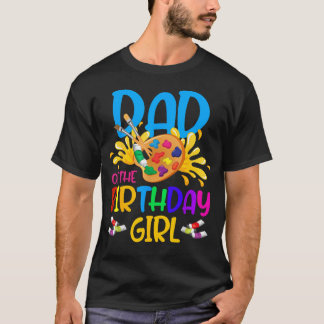 Pappa till födelsedagsflickan lilla konstnär målar t shirt
