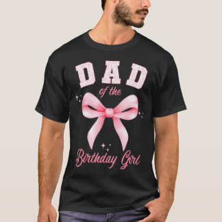 Pappa till födelsedagsflickan Rosa Blommig Toile T Shirt