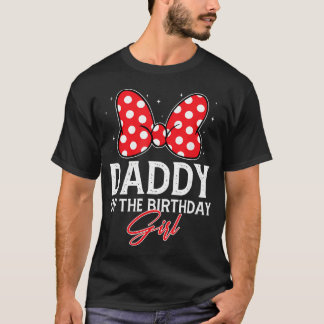 Pappa till födelsedagsflickan Söt rosa rosett Fami T Shirt