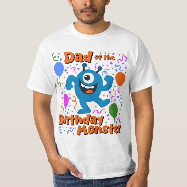 Pappa till födelsedagsmonster t shirt (Framsida)