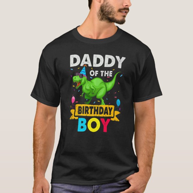 Pappa till födelsedagspojken Dinosaur Saurus-famil T Shirt (Framsida)