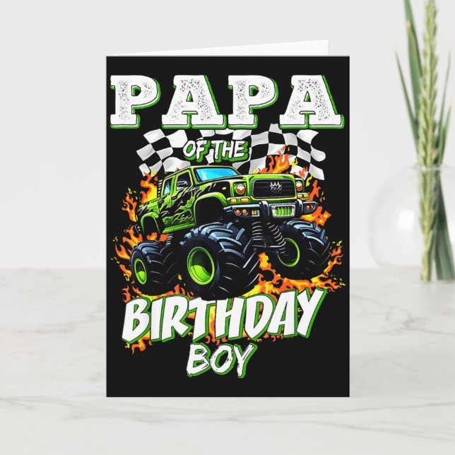 Pappa till födelsedagspojken Monster Truck Födelse Kort (Framsida)