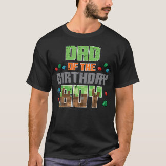 Pappa till födelsedagspojken Pixel Gaming Födelsed T Shirt