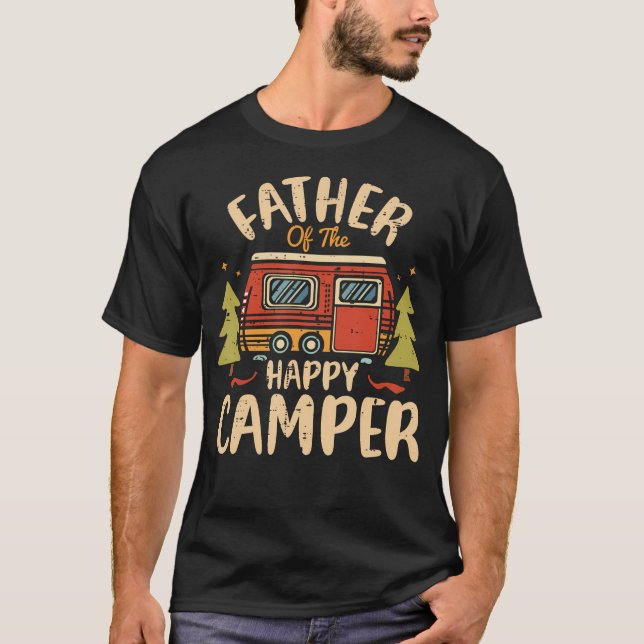 Pappa till Glad Campare 1-årsfest Retro Fa T Shirt (Framsida)