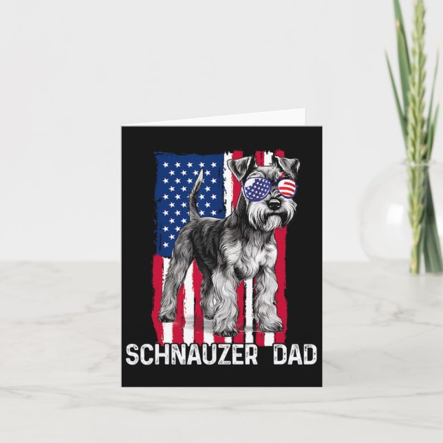 Pappa till hund Fadersdagspresent Mini Schnauzer U Kort (Framsida)