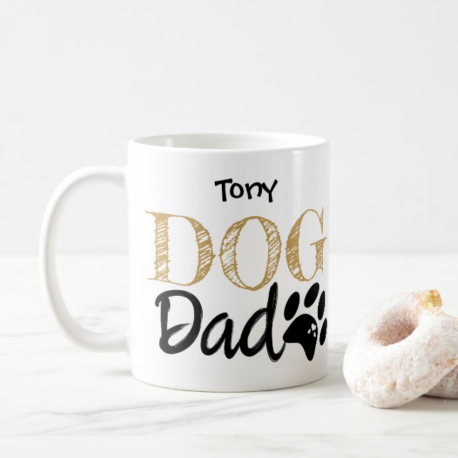 Pappa till hund fadersdagspresent Mugga med tassav Kaffemugg (Med munk)