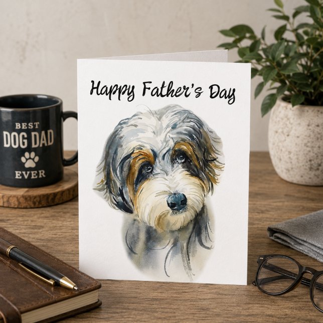 Pappa till hund Fars dag Aussiedoodle Kort (Edit message inside card to customize)