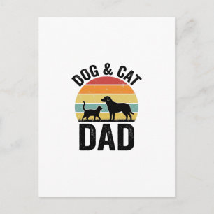 Pappa till hund och katt Vintage-design för älskar Vykort