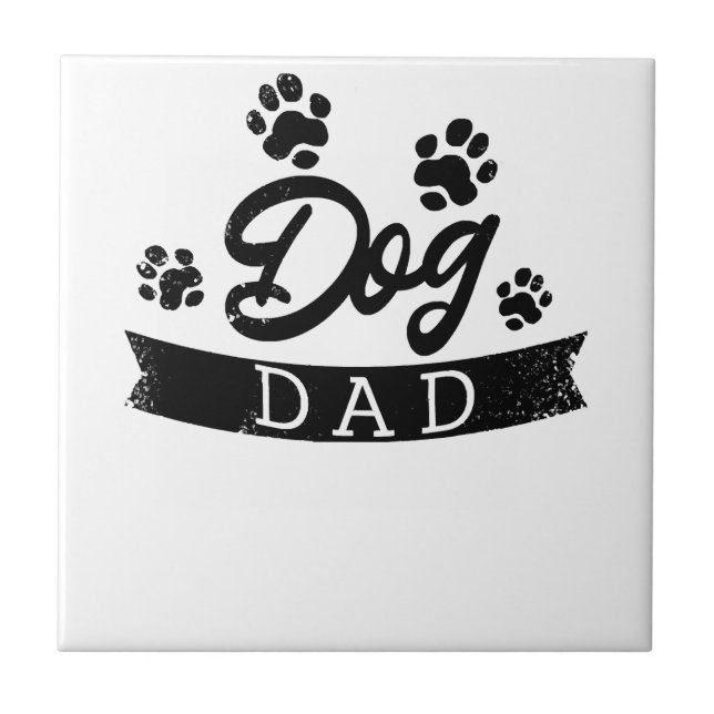 Pappa till hund Rolig design - Presentidé för hund Kakelplatta (Framsidan)