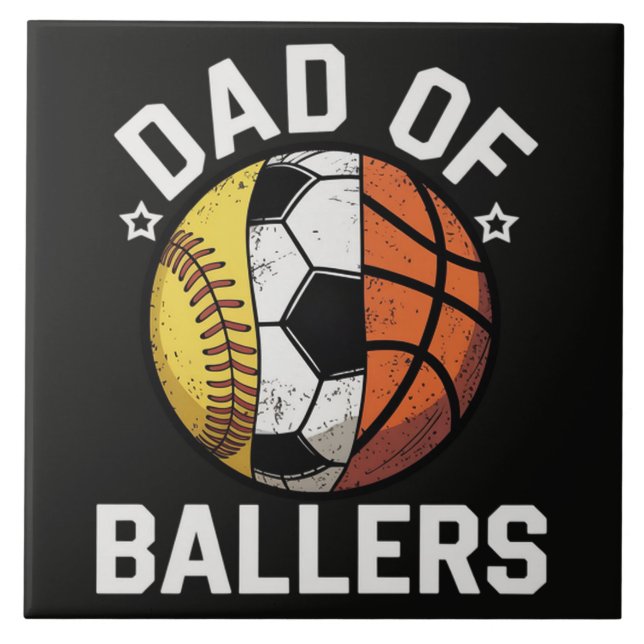 Pappa till idrottsbollar kakelplatta (Framsidan)