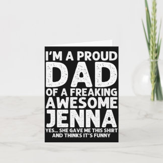 Pappa till Jenna Present Fars Dag Roligt Personlig Kort