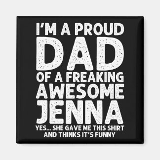 Pappa till Jenna Present Fars Dag Roligt Personlig Magnet