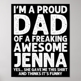Pappa till Jenna Present Fars Dag Roligt Personlig Poster