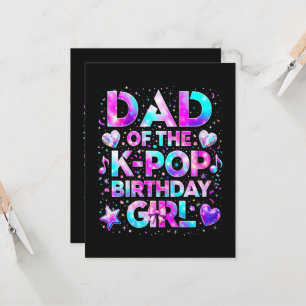 Pappa till K-Pop födelsedag koreansk musik Inbjudningar