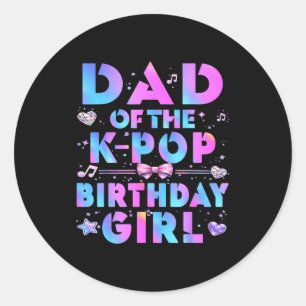 Pappa till k-pop-födelsedagsflickorna koreansk mus runt klistermärke