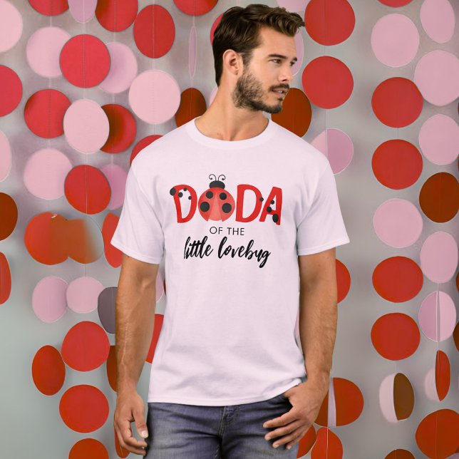 Pappa till Little Lovebug födelsedagskjorta T Shirt (Watercolor Ladybug Birthday Party Shirt for "Dada of the Little Lovebug")