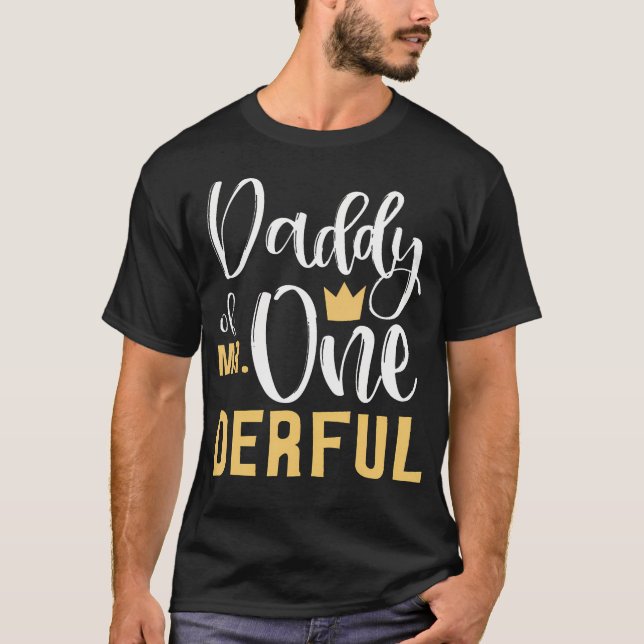 Pappa till mr Onederful 1:a Birthday First One-Der T Shirt (Framsida)