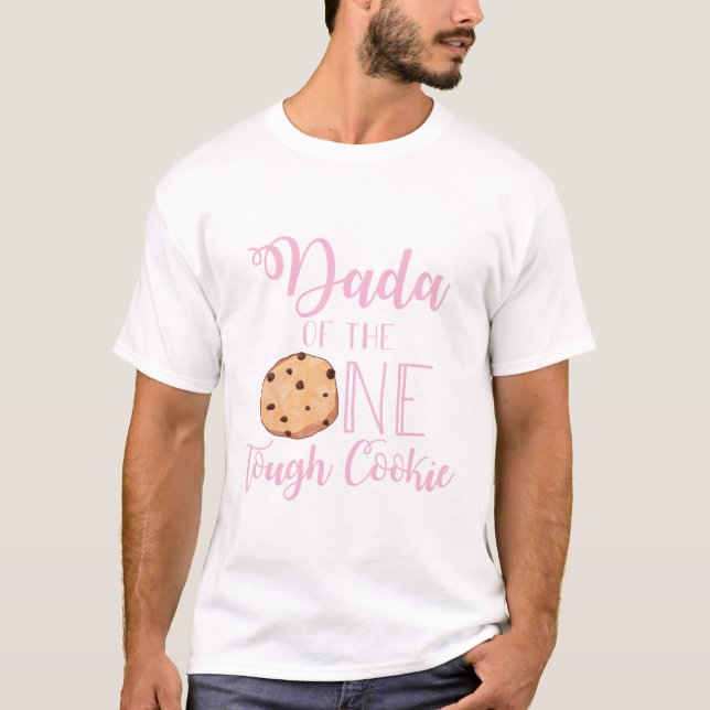 Pappa till One Tough Cookie rosa 1-årsdag T Shirt (Framsida)