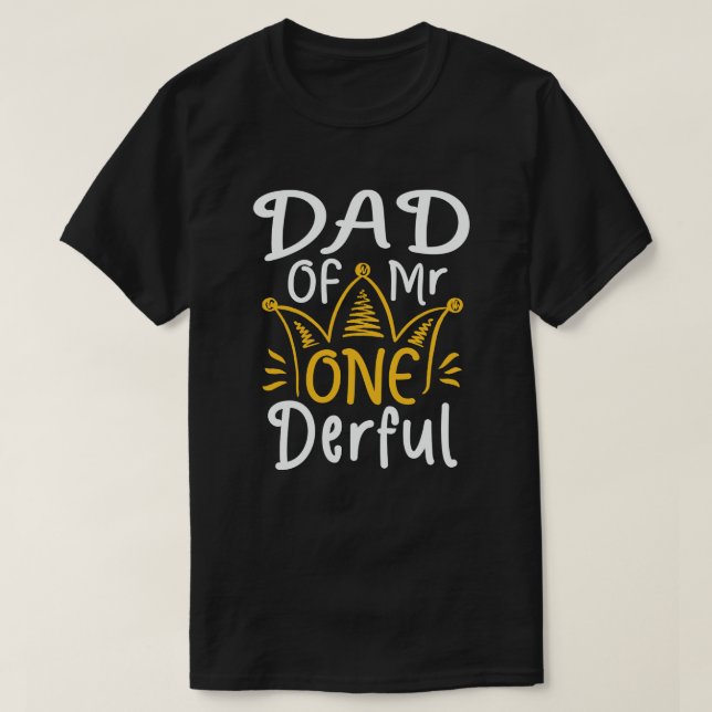Pappa till Onederful 1:a Birthday Party Matching T Shirt (Design framsida)