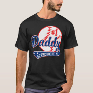Pappa till Rookie 1:a Födelsedags Baseball Tema T Shirt