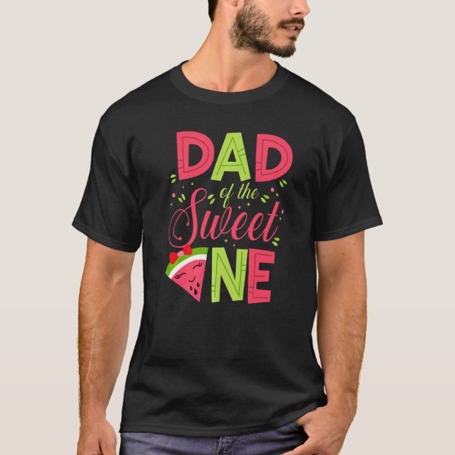 Pappa till Sweet One Watermelon Far Pappa 1:a T Shirt (Framsida)