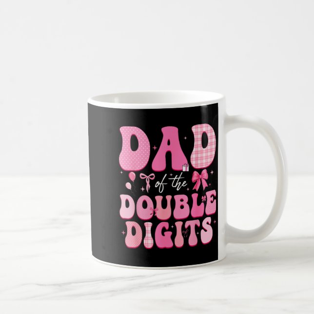 Pappa till The Double Digits Cute Pink Bow 10th Kaffemugg (Höger)
