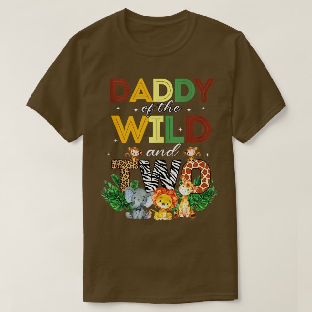 Pappa till Vild 2 Zoo Birthday Safari Jungle A T Shirt (Design framsida)
