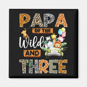 Pappa till vilda och tre 3-års födelsedags pojke S Magnet