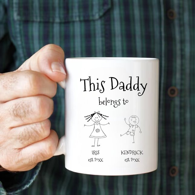Pappa Tillhör till Mugg med Kids Namn (Skapare uppladdad)