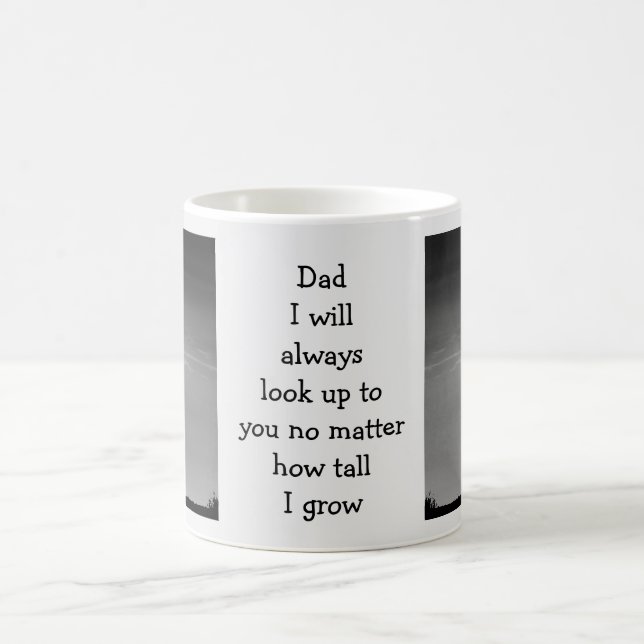 Pappa titta alltid upp mot ditt personliga foto kaffemugg (Center)