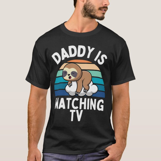 Pappa tittar på tv t shirt (Framsida)
