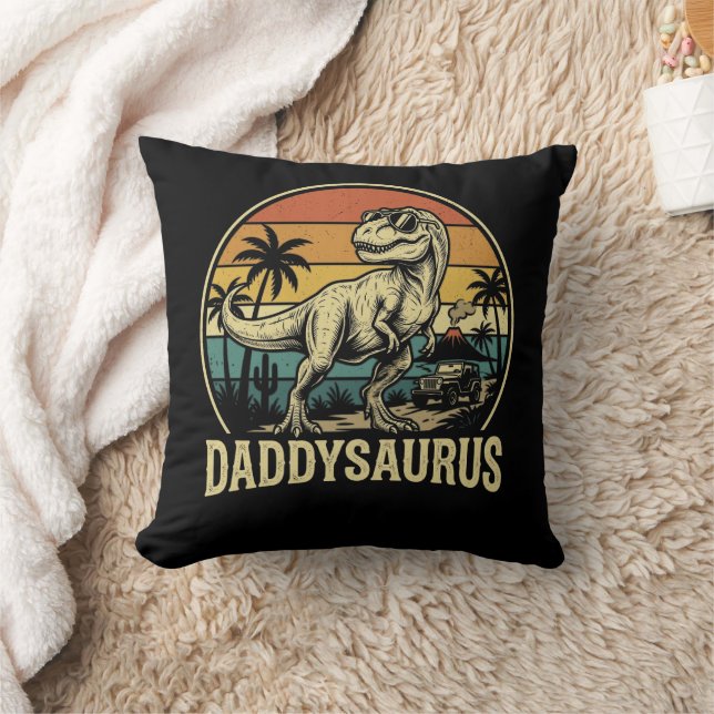 Pappa Trex Dinosaurie Pappasaurus Retro Fars Dag  Kudde (Filt)