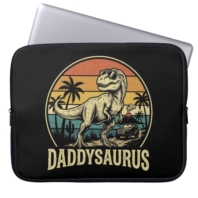 Pappa Trex Dinosaurie Pappasaurus Retro Fars Dag  Laptop Fodral (Framsidan)