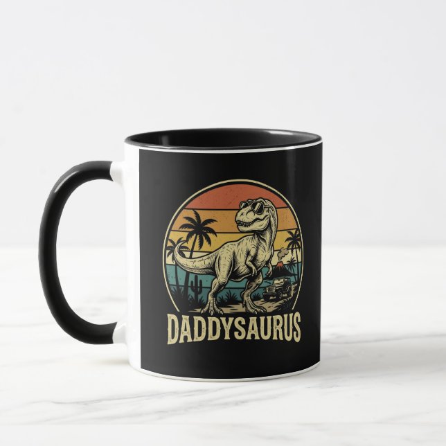 Pappa Trex Dinosaurie Pappasaurus Retro Fars Dag  Mugg (Vänster)