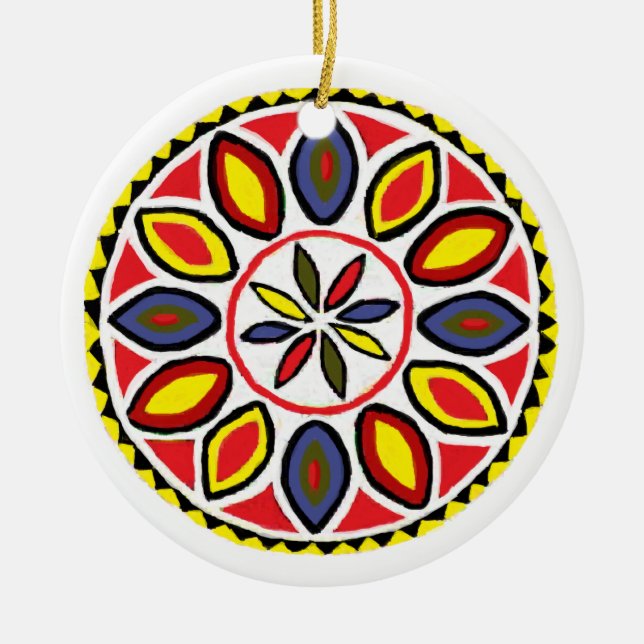 Pappa- & trippelstjärnaHex Julgransprydnad Keramik (Framsidan)