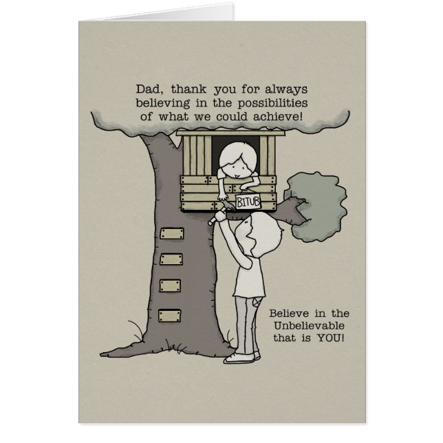 Pappa Tro i Möjligheter Hälsningskort (Framsidan)