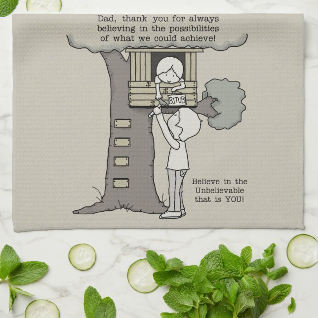 Pappa Tro i Möjligheter Kökshandduk (Vikta)