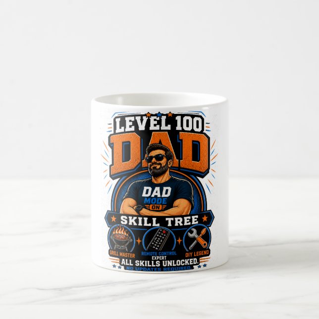 Pappa-tröja nivå 100 – Pappaläge På Förmågeträd –  Kaffemugg (Center)