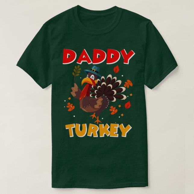 Pappa Turkiet Funny Thanksgiving T Shirt (Design framsida)