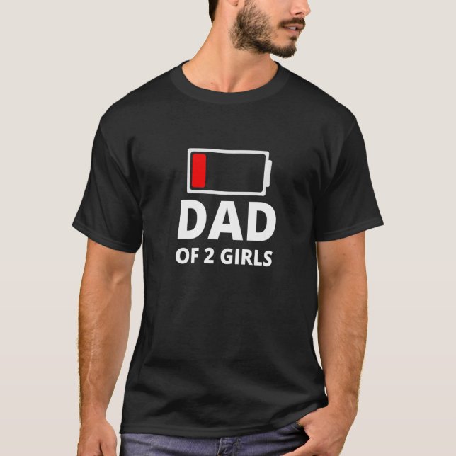 Pappa två flickor från Son Fars dag-födelsedagen H T Shirt (Framsida)