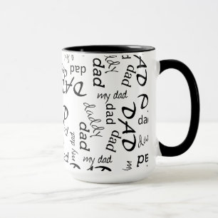 Pappa Typografi Ord Mönster Mugg