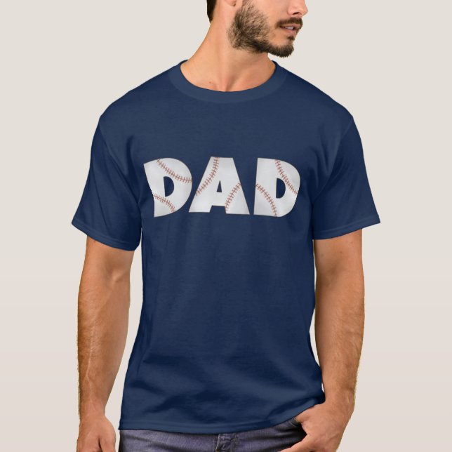 Pappa Typography Baseball Simple Funny Cute T Shirt (Framsida)
